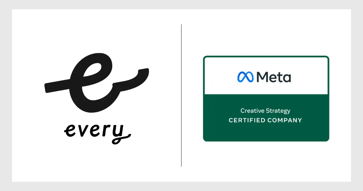 エブリー、Metaの「クリエイティブ戦略認定企業」として認定